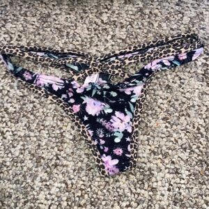 Victoria's Secret Floral and Leopard Print Thong
